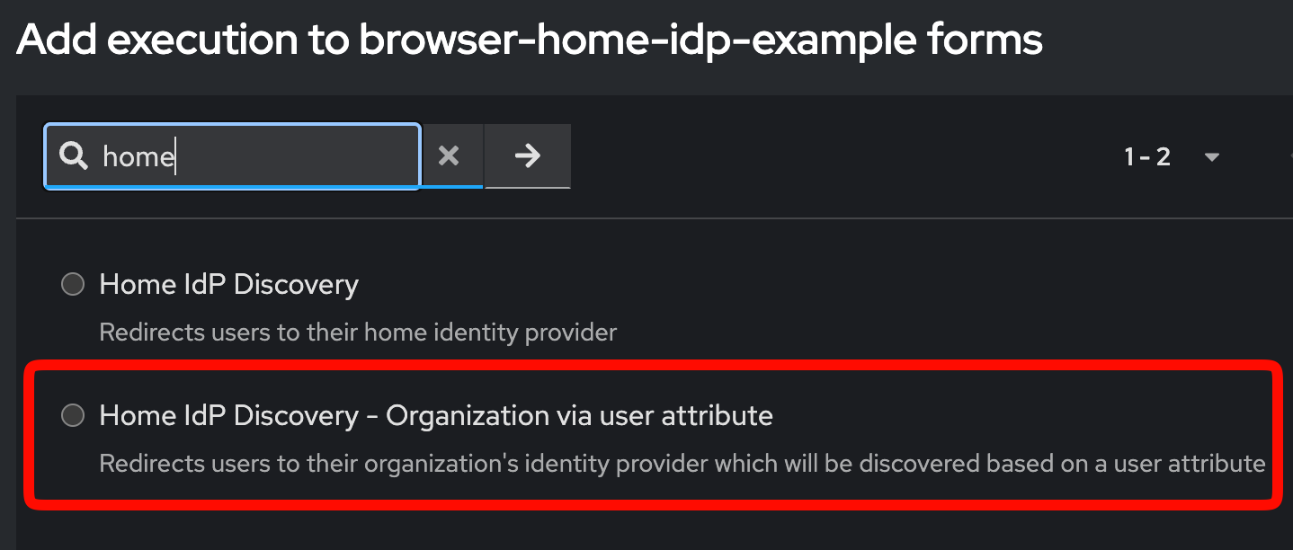 Home IdP Discovery User Attribute