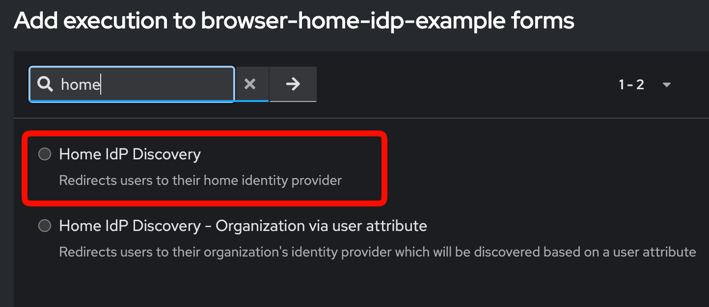 Home IdP Discovery Authenticator